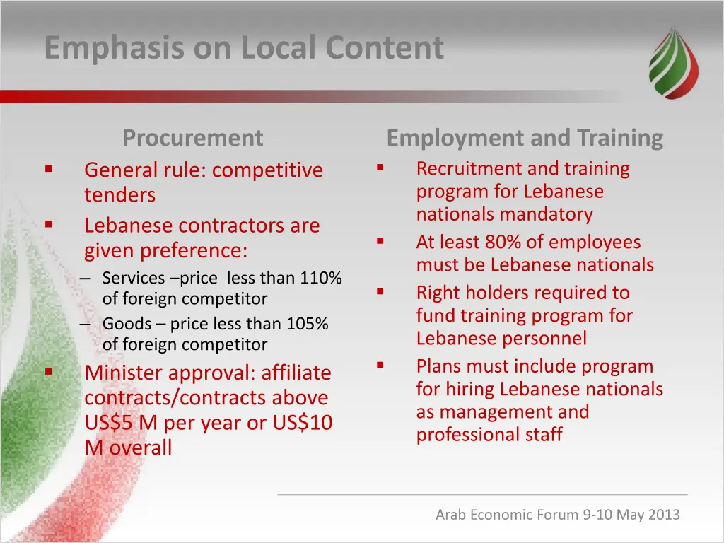 emphasis on local content