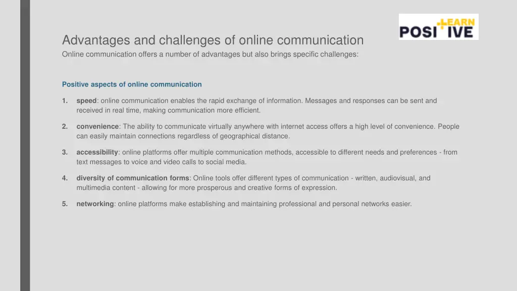 advantages and challenges of online communication