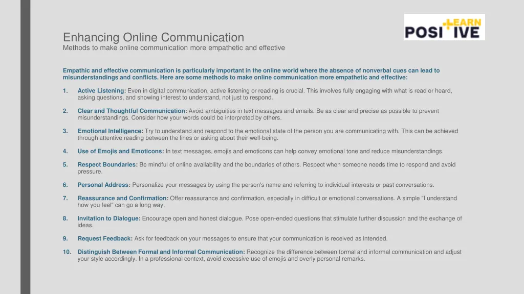 enhancing online communication methods to make
