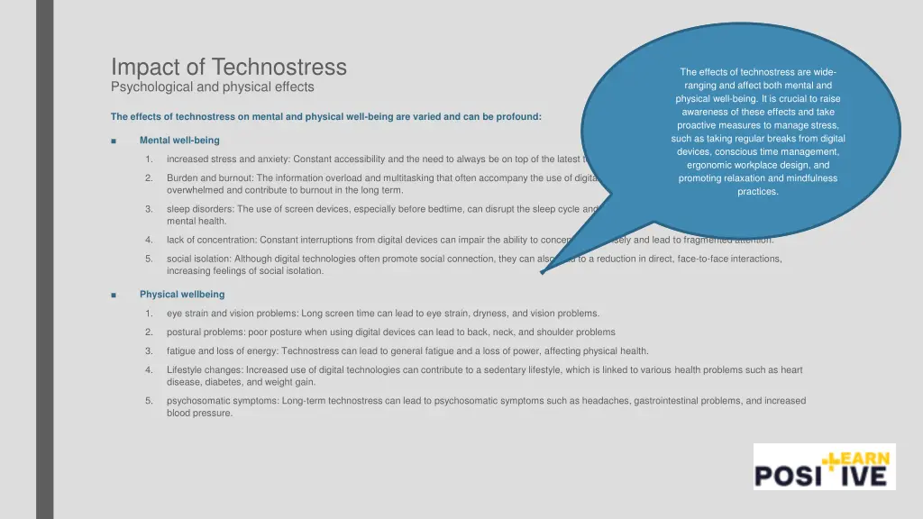 impact of technostress psychological and physical