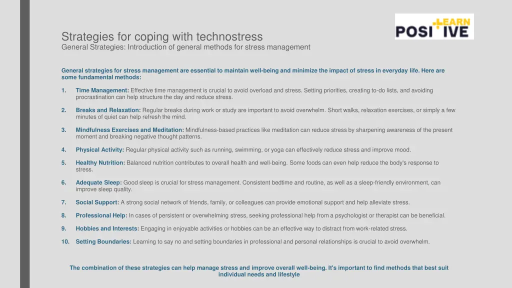 strategies for coping with technostress general