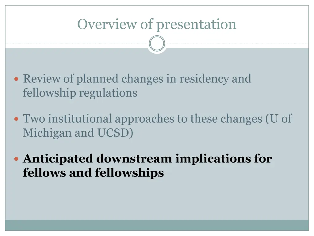 overview of presentation