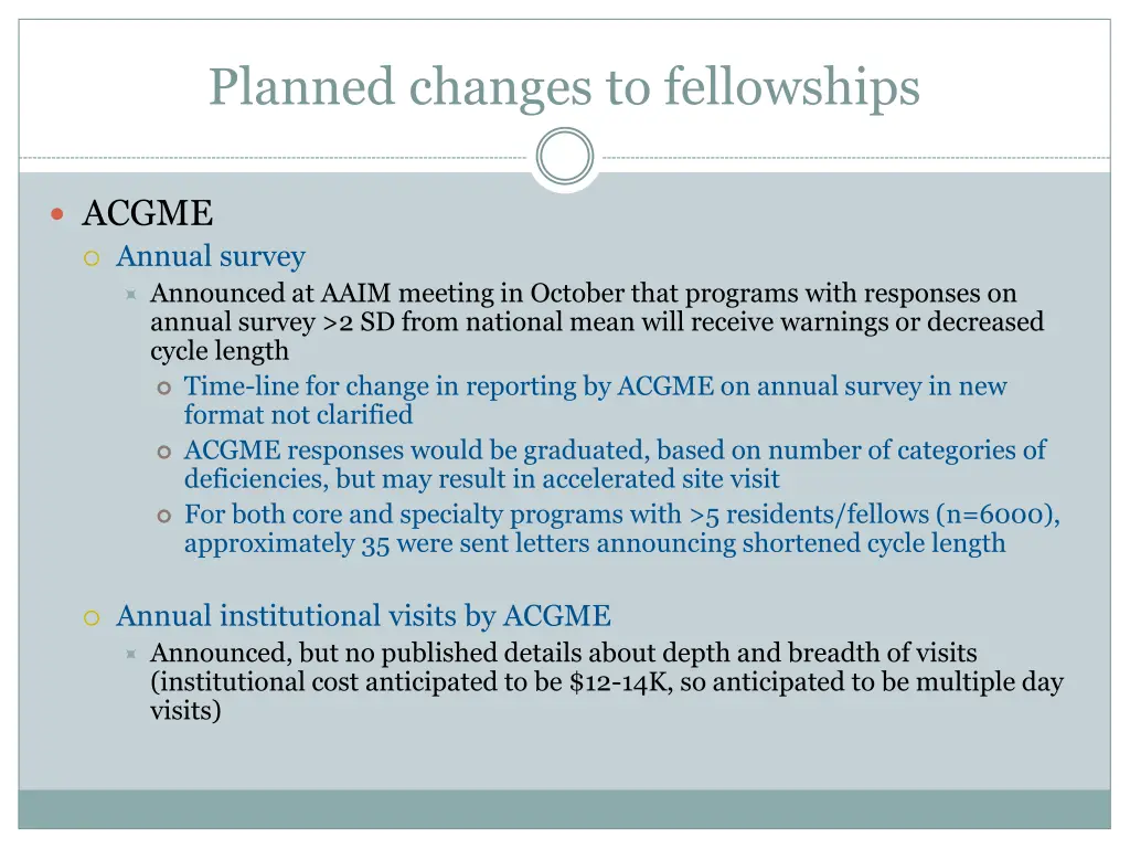 planned changes to fellowships 1