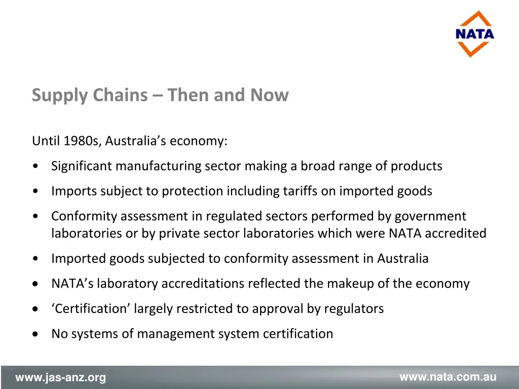 supply chains then and now