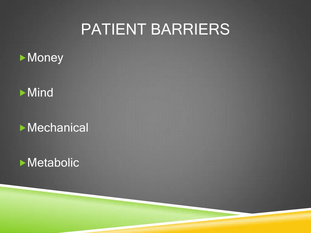 patient barriers