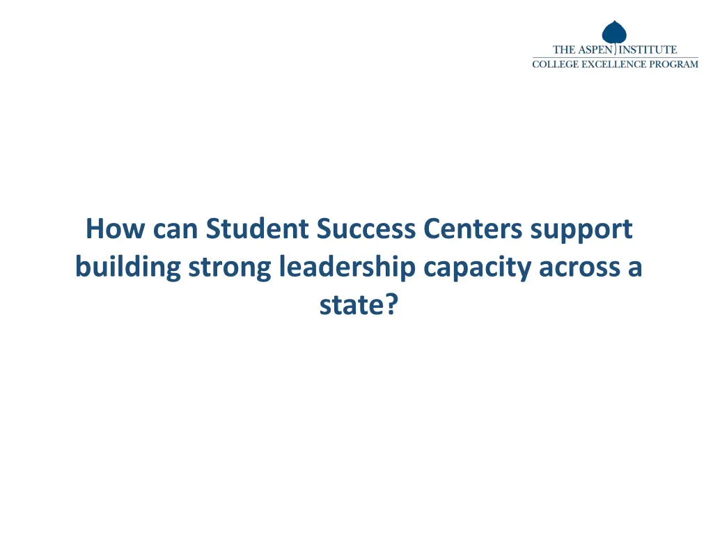 how can student success centers support building
