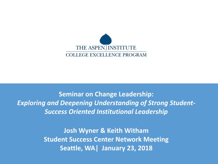 seminar on change leadership exploring