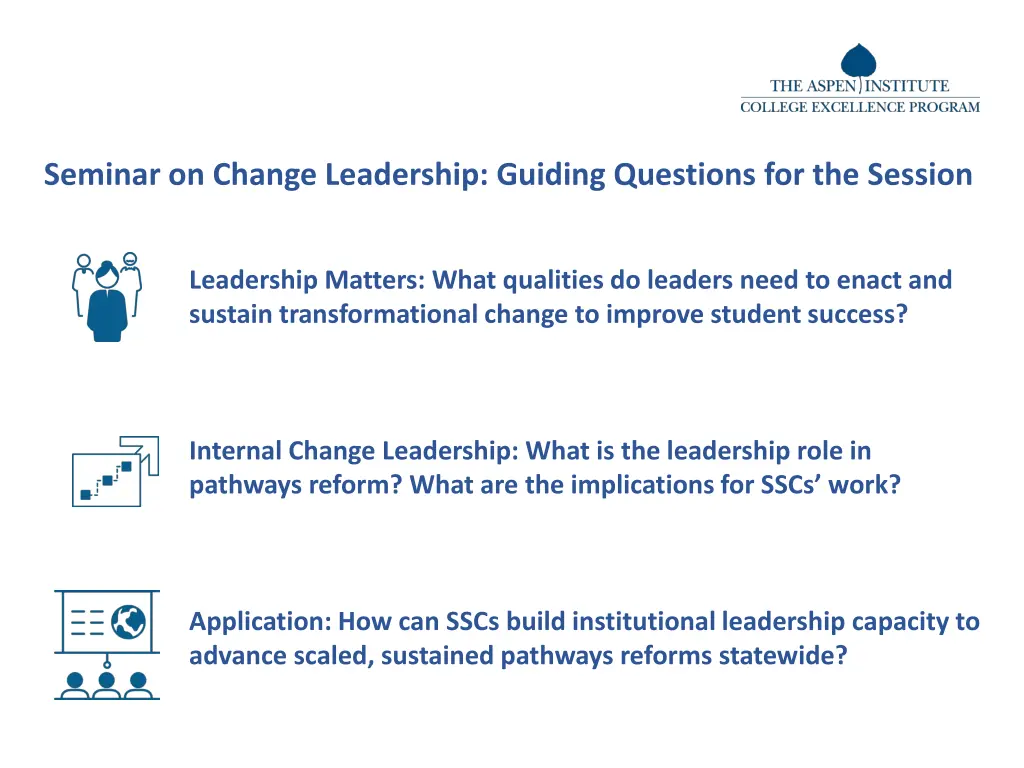seminar on change leadership guiding questions