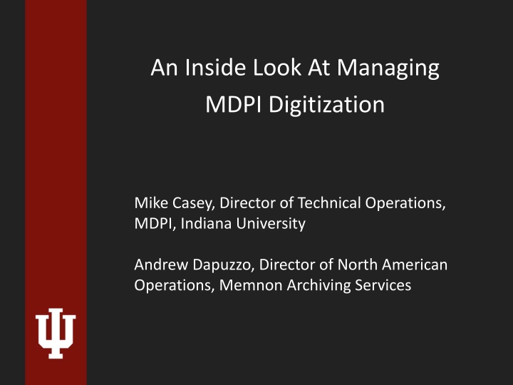 an inside look at managing mdpi digitization