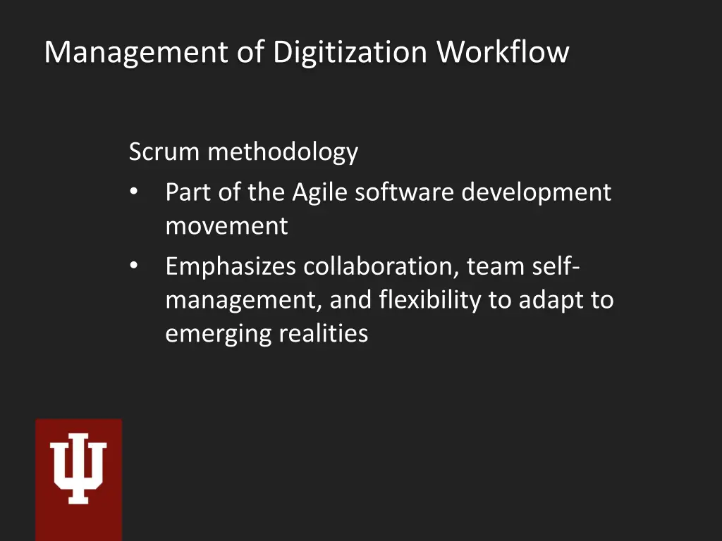 management of digitization workflow 1