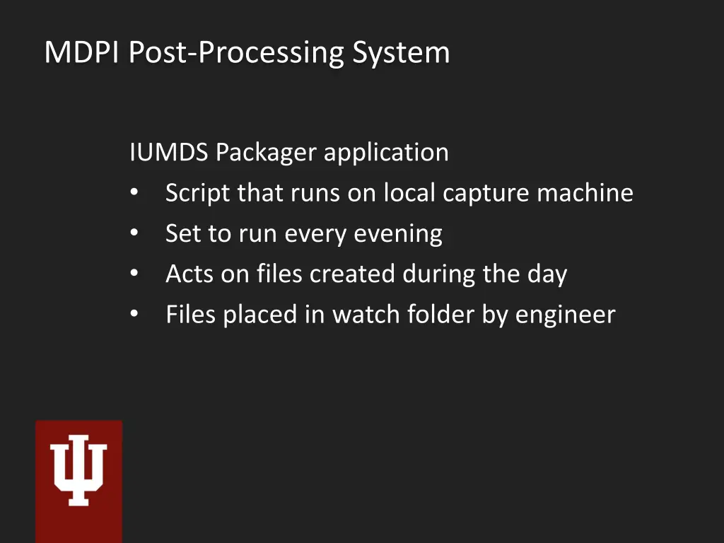 mdpi post processing system