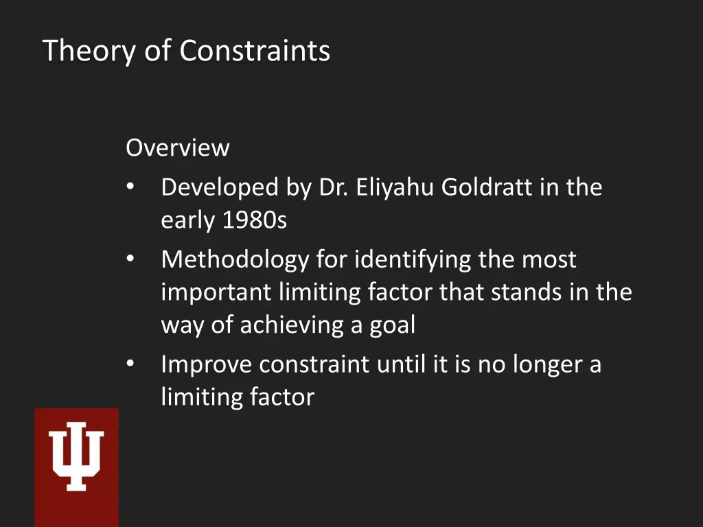 theory of constraints 2