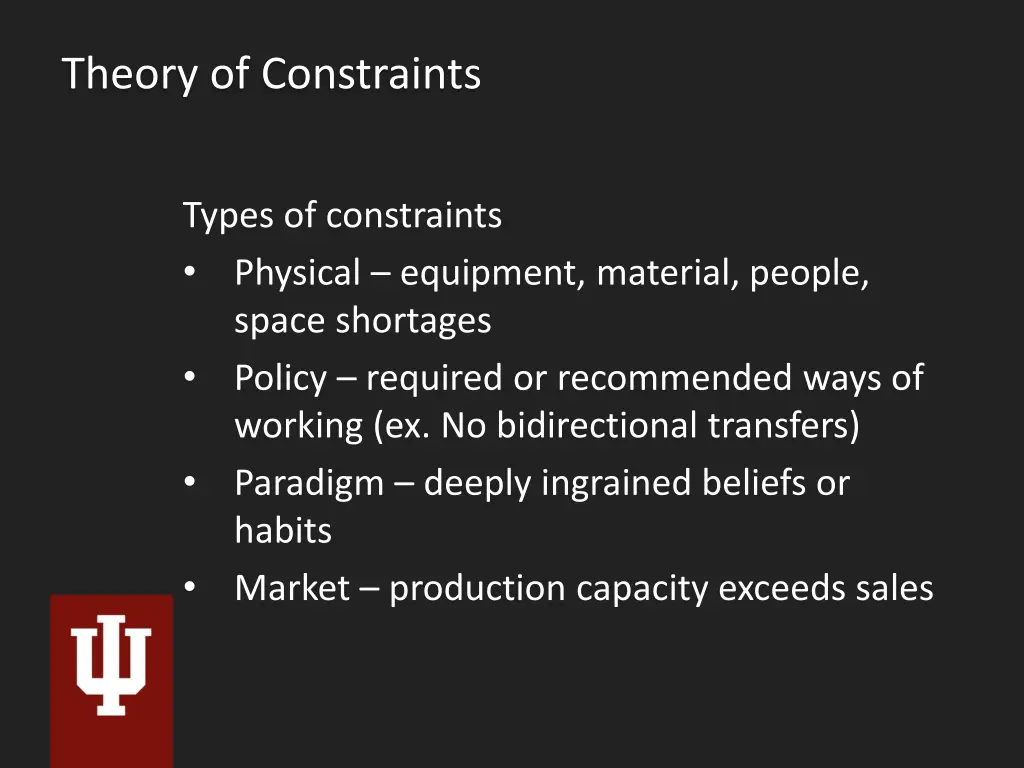 theory of constraints 5