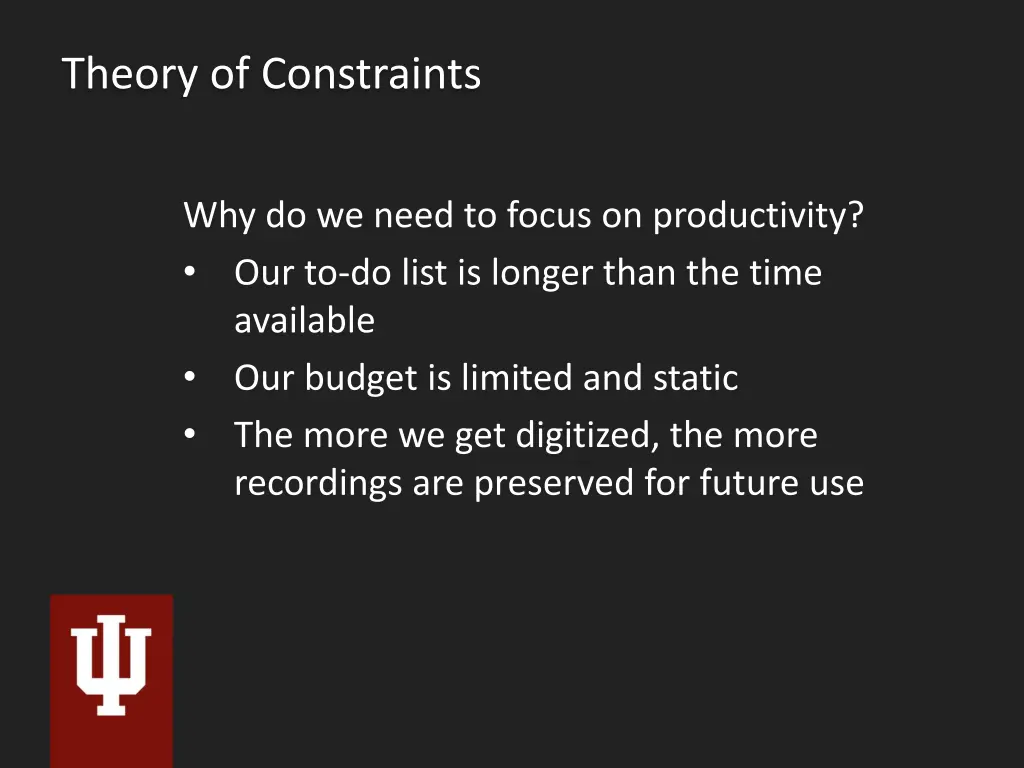 theory of constraints