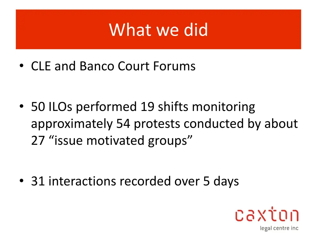 what we did