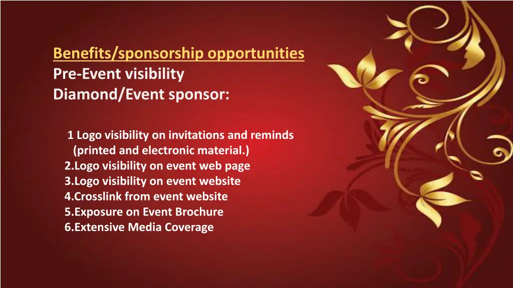 benefits sponsorship opportunities pre event