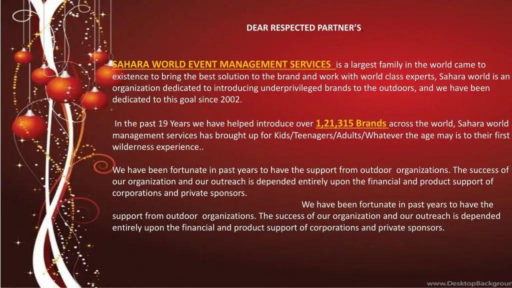 dear respected partner s