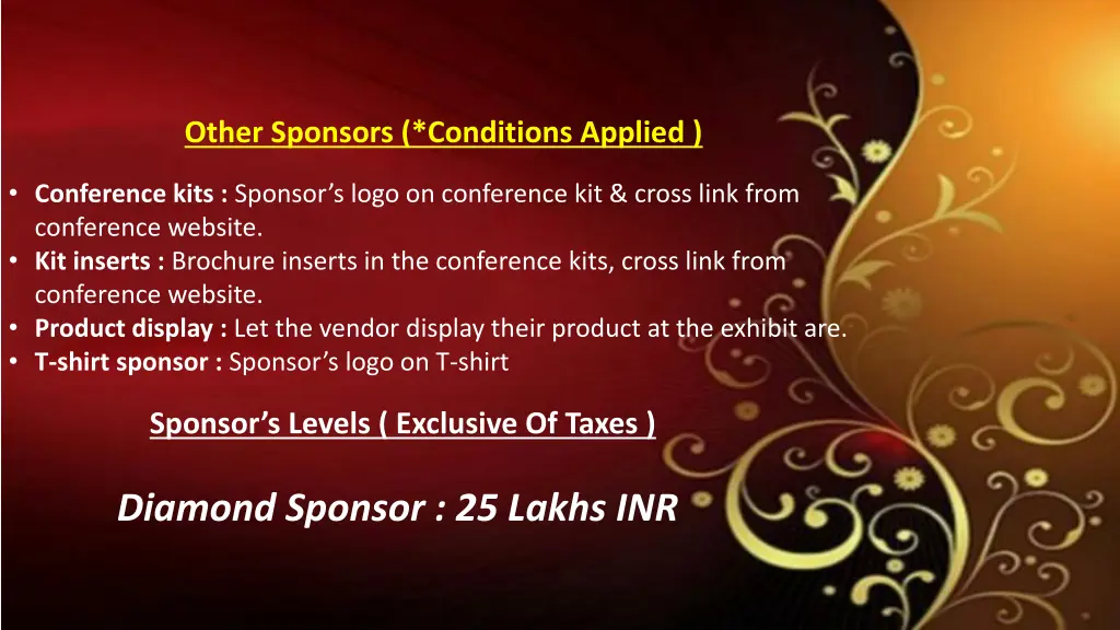 other sponsors conditions applied