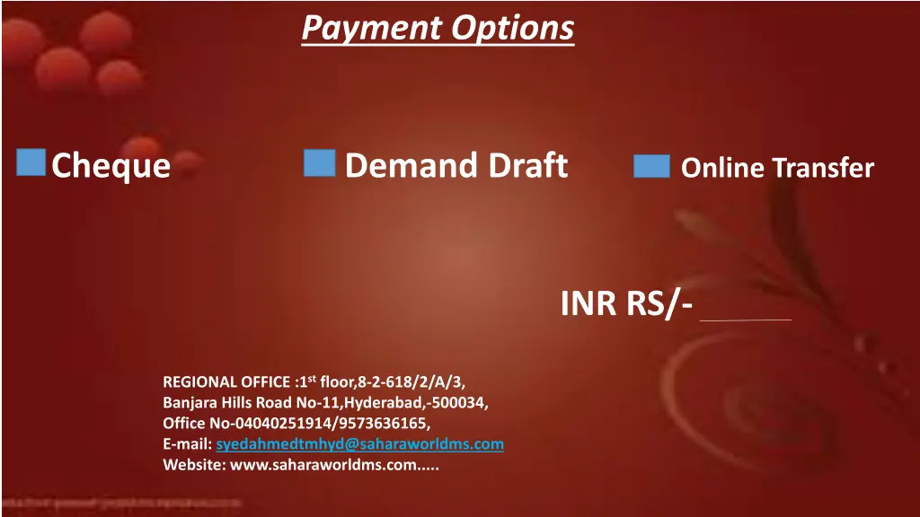 payment options