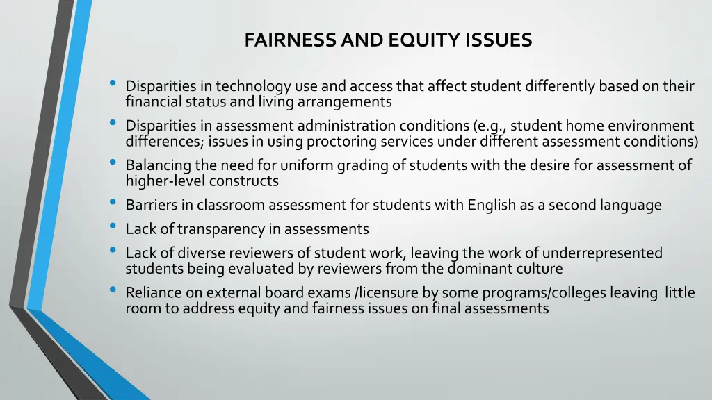 fairness and equity issues 1