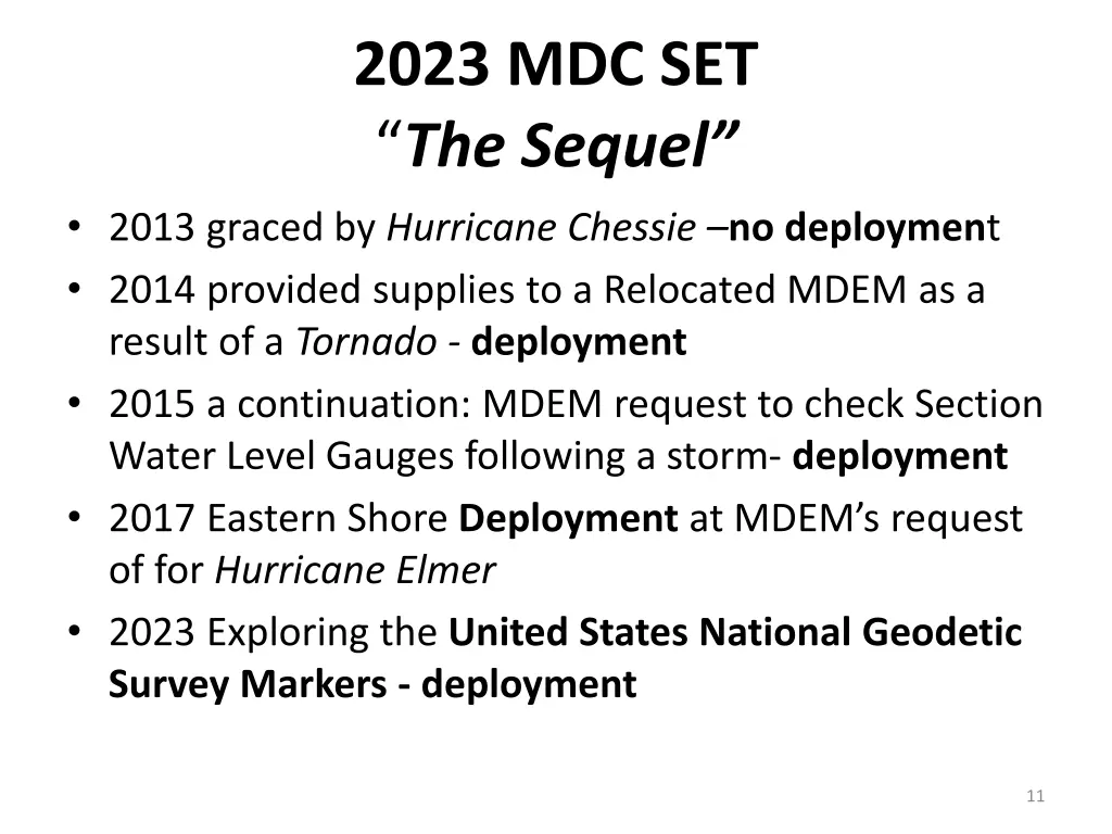 2023 mdc set the sequel