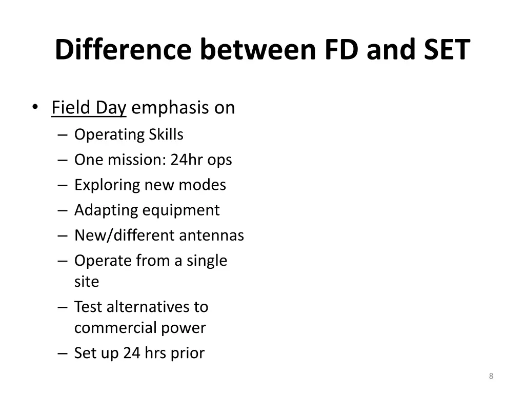 difference between fd and set