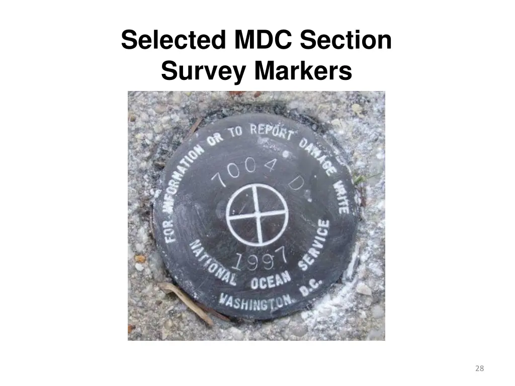 selected mdc section survey markers 11