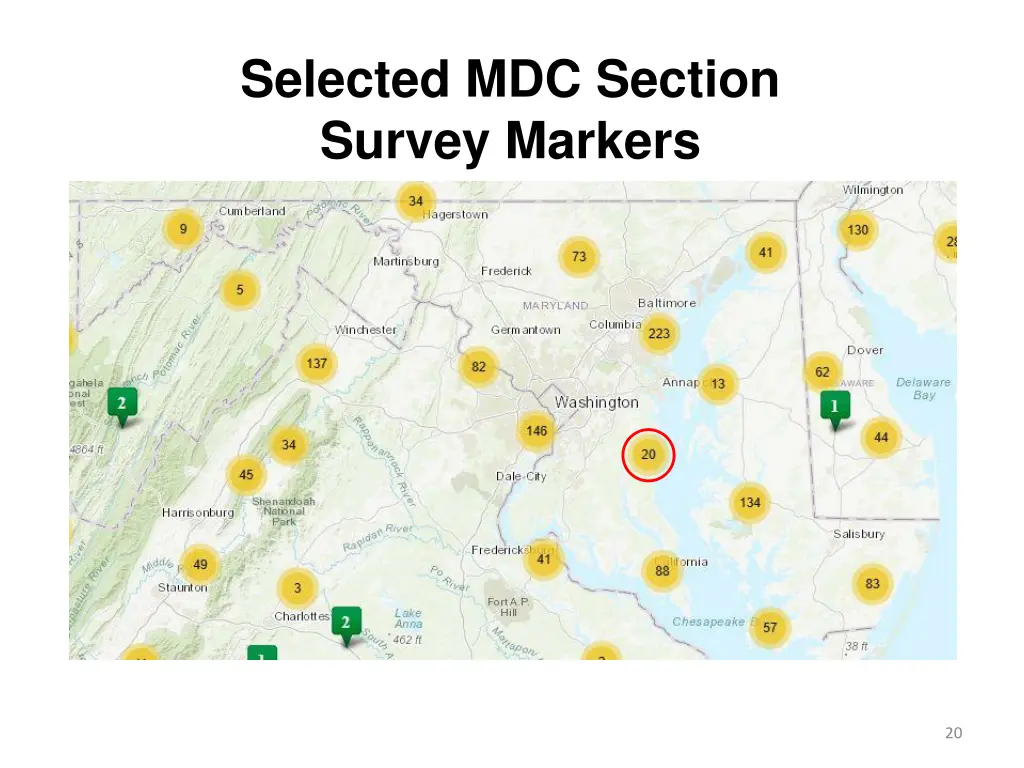 selected mdc section survey markers 3