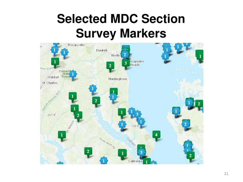 selected mdc section survey markers 4