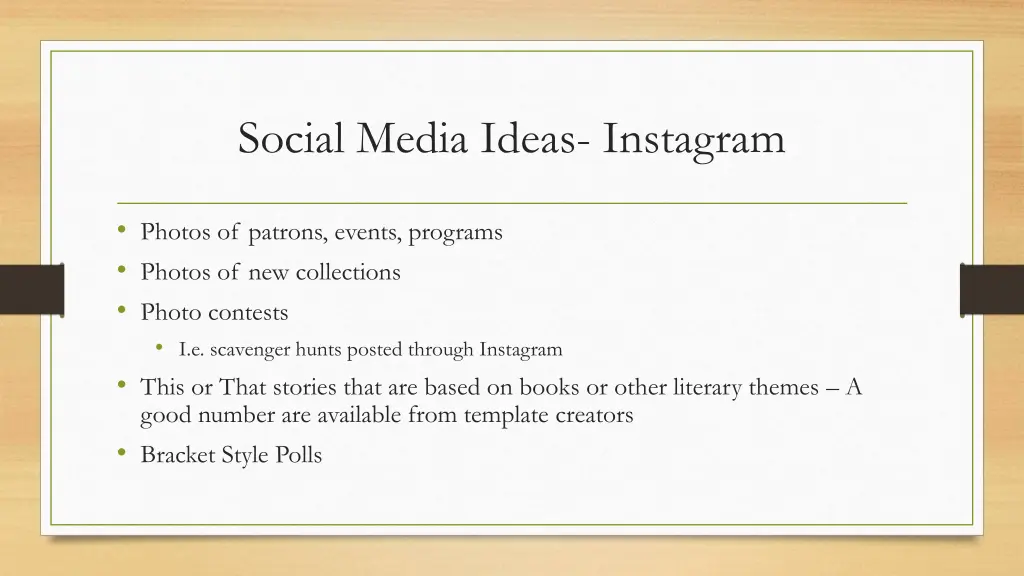 social media ideas instagram