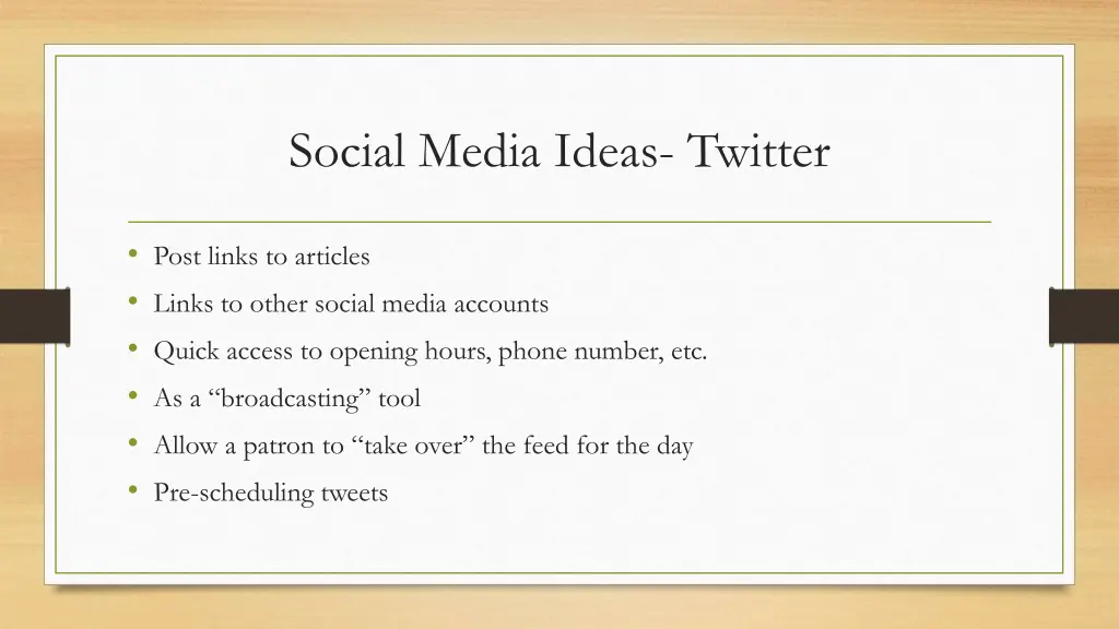 social media ideas twitter