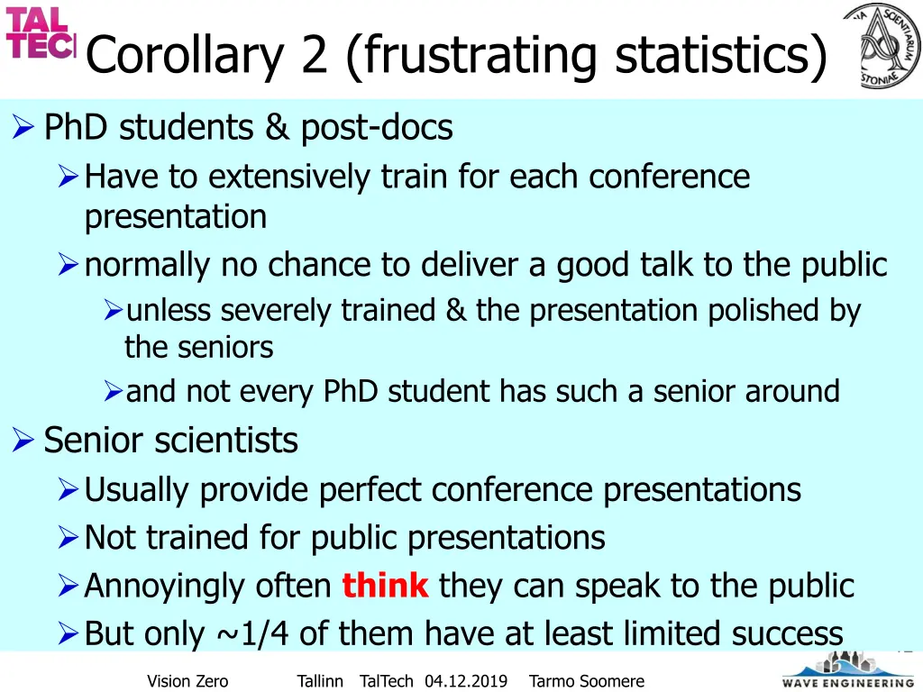 corollary 2 frustrating statistics