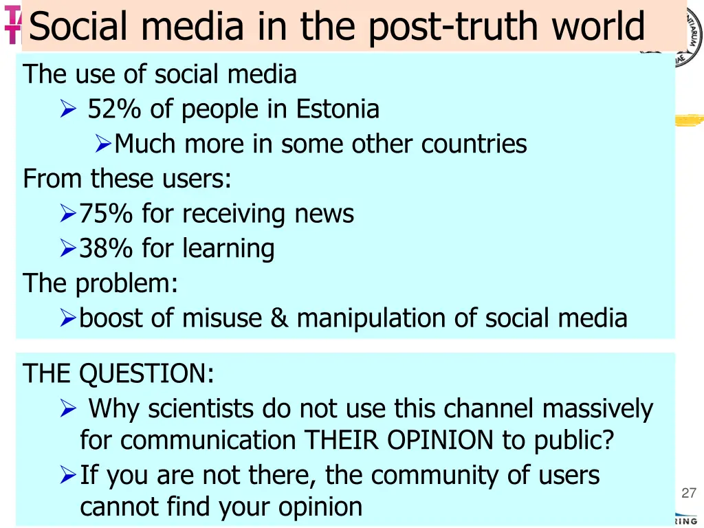 social media in the post truth world