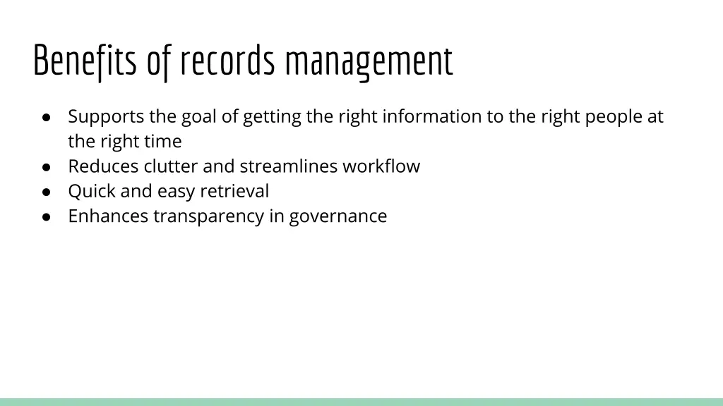 benefits of records management