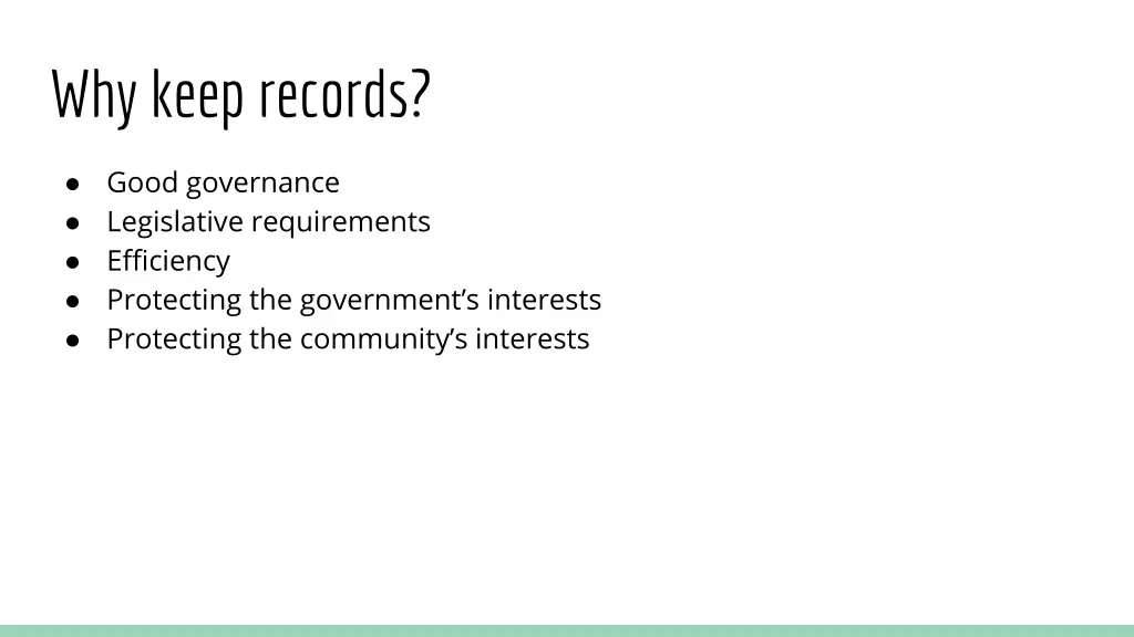 why keep records