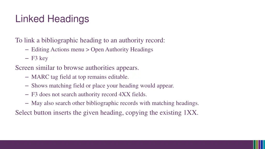 linked headings