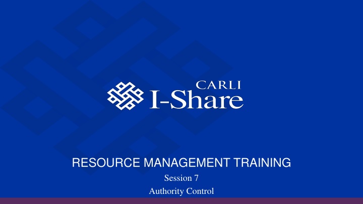resource management training session 7 authority