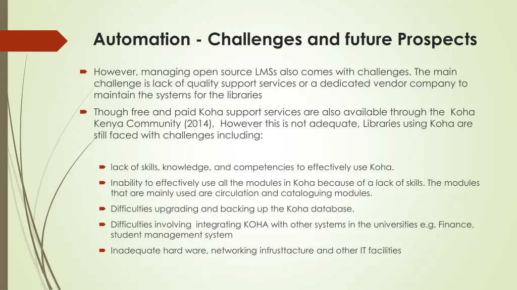 automation challenges and future prospects