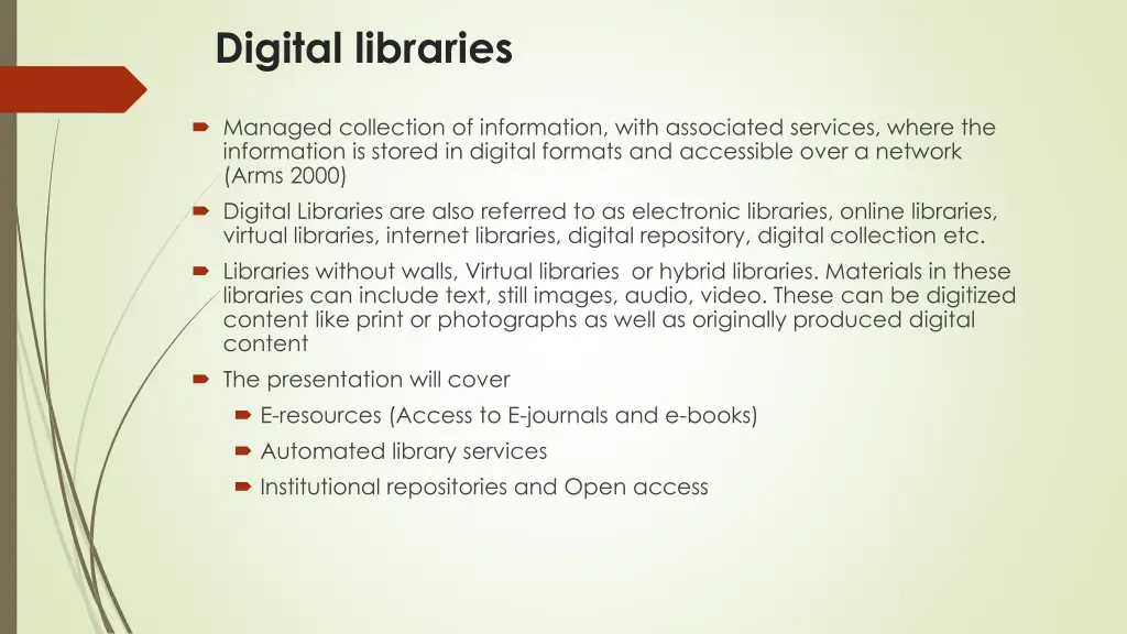 digital libraries
