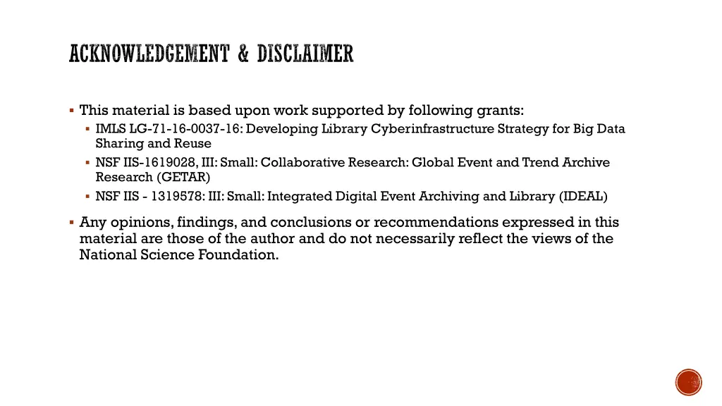 acknowledgement disclaimer