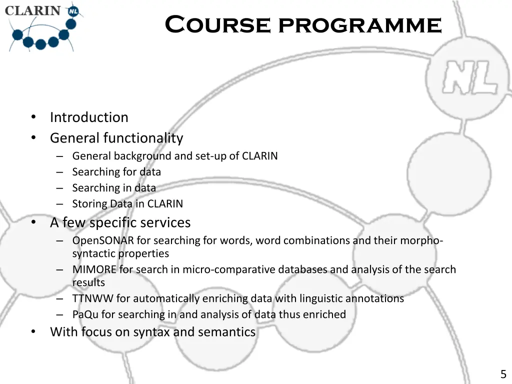 course programme