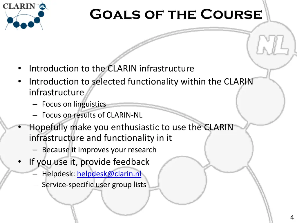 goals of the course