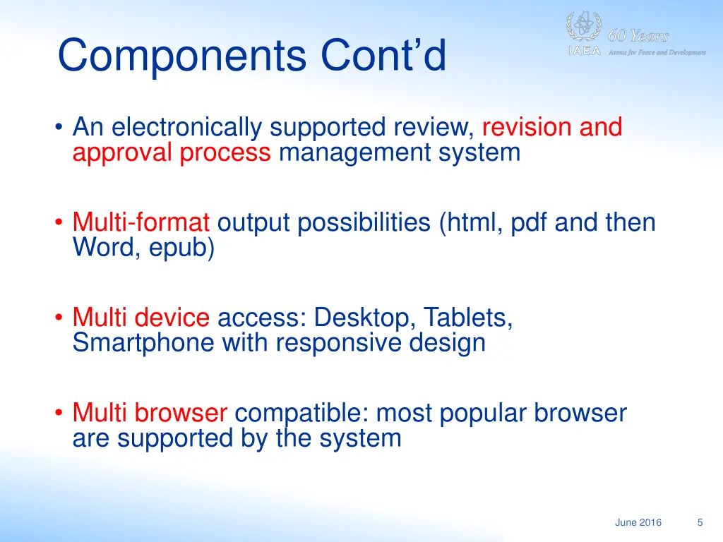 components cont d