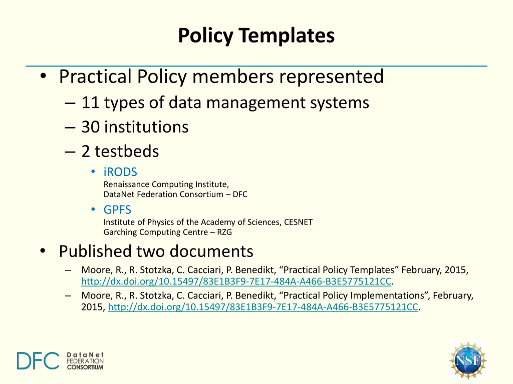 policy templates