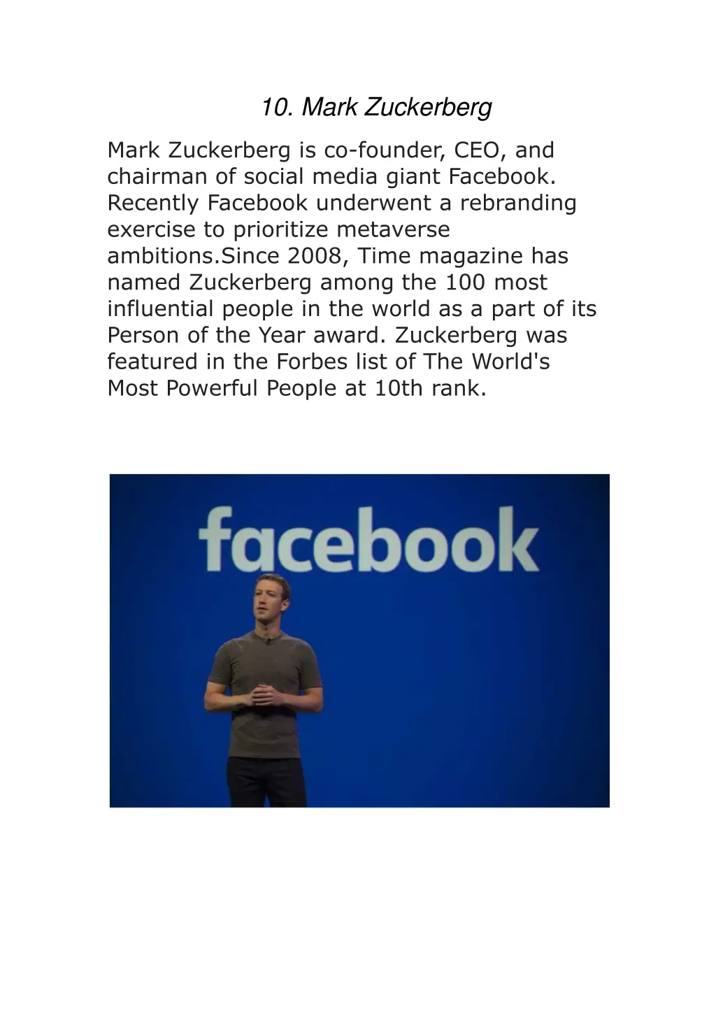 10 mark zuckerberg