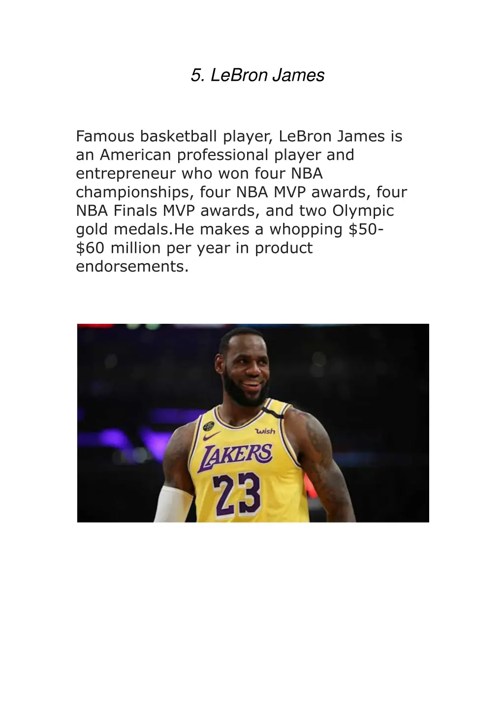 5 lebron james