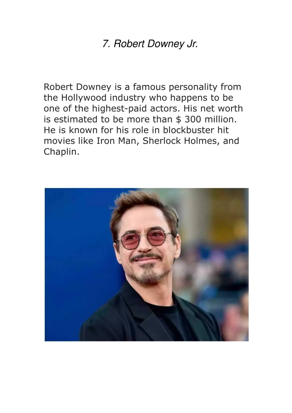 7 robert downey jr