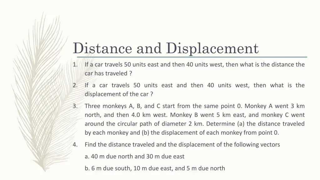 distance and displacement