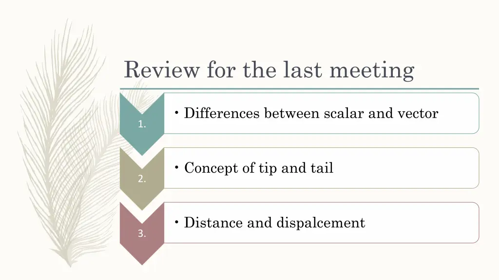 review for the last meeting