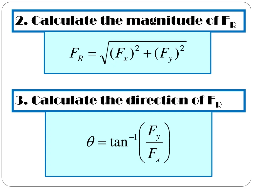 2 calculate the magnitude of f r